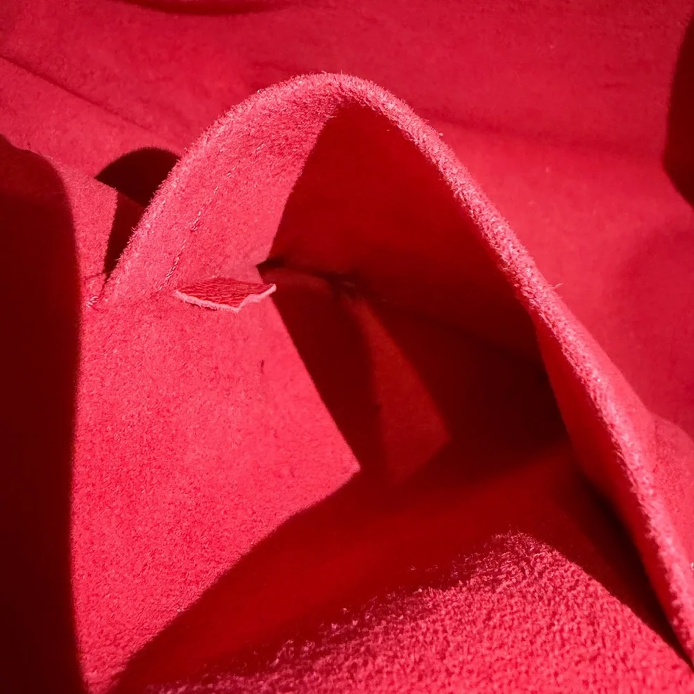 RARE Louis Vuitton Red and Brown Monogram Chain Shoulder Bag Leather Trim - Picture 16 of 16